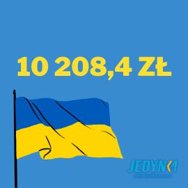 Ukraina flaga i kwota zbiórki